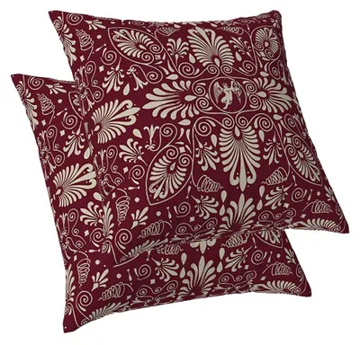 Kissenbezüge 60x60 cm, rot, Blumenmuster, 2 Stück