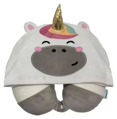 Immagine prodotto di Cuscino da viaggio con cappuccio Unicorno Hoodeazzz - Puckator