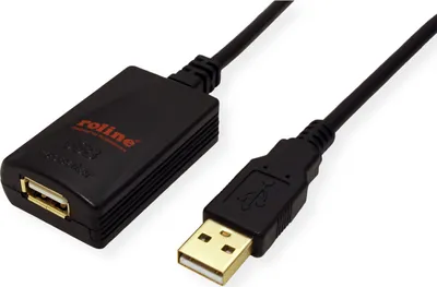 Produktbild von ROLINE USB 2.0 Verlängerung, schwarz, 5 m
