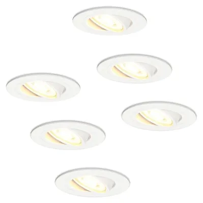Produktbild von hoftronic LED Einbaustrahler 6x 4W 345lm 2700K Dimmbar Schwenkbar Weiß