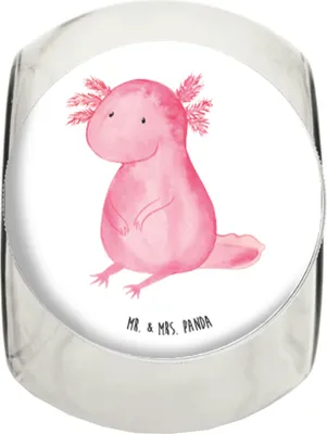 Produktbild von Mr. & Mrs. Panda Bonboniere Axolotl Niedlich L 870ml - Weiß - Geschenk, Liebe, keksdose glas, Bonbonglas, Molch, Kaffeedose, Lebensweisheit, Süßigkeiten, Freundin