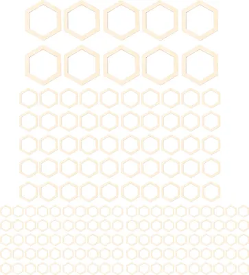 Produktbild von 205pcs hexagonale Holzausschnitte 5 Größen Leichte haltbare, geruchlose leere Holzstücke für Dekoration DIY -Handwerk