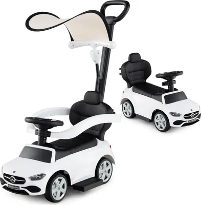 Produktbild von GOPLUS 3 in 1 Schiebeauto, Rutschauto Mercedes-Benz mit verstellbarem Verdeck & Stauraum unter dem Sitz, Rutscher für Kinder von 18–36 Monaten (Weiß)