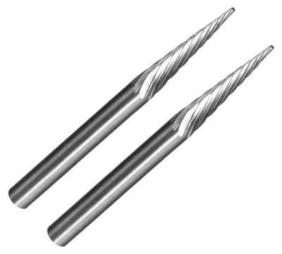 Produktbild von Wolframcarbid Fräser, 1/8" (3mm) Schaft, 1/8" Durchmesser, Kegel M-Form, 2 Stück