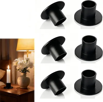 Produktbild von Metallische Kerzenständer, Tischdekoration, Set mit 6 Stück, Kerzenhalter, Dekoration für romantische Abendessen, Geschenk für Hochzeiten, Weihnachten