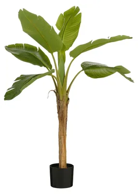 Obrázok produktu pre Sľudové dekorácie Umelá rastlina banánovníka - H120 x Ø70 cm - zelená