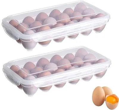 Obrázek produktu pro Box na vejce pro 18 kusů – průhledný – přenosný kufřík na vejce – plast – pro domácnost a kuchyň