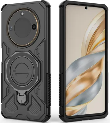 Obrázek produktu pro Odolný kryt na mobil pro Honor X9C Smart, robustní pouzdro s prstenovým stojánkem, magnetický držák a stojánkem Černý