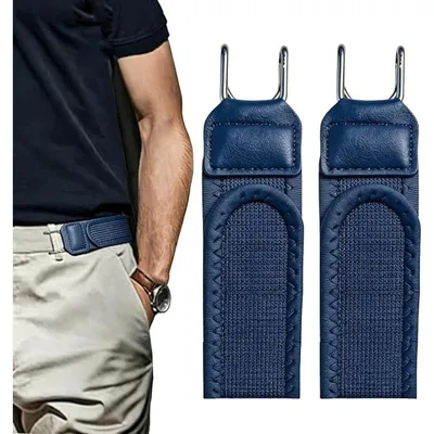 Immagine prodotto di INF Cintura in Velcro per Vita 2 Pezzi — Gancio Metallico Regolabile, Elastico Invisibile Senza Fibbie Blu