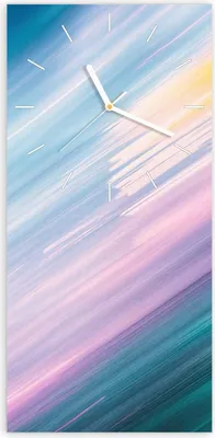 Produktbild von Wanduhr aus Glas mit Motiv Farbiges Streifenmuster- 30 x 60 cm - inkl. Aufhängesystem