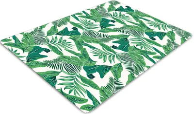 Produktbild von Stuhlunterlage Bürostuhlunterlage 120 cm x 90 cm Bodenmatte Bürostuhlunterlage - Tropisches Blatt