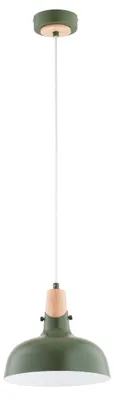Obrázok produktu pre Závesná lampa SOLO zelená – svetlé drevo, 1xE27x15W, kov, rozmery: 90x23x23 cm, IP20, Alfa