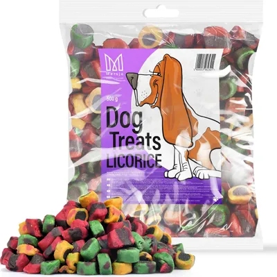 Produktbild von Hundesnacks Trainingssnacks für Hunde Lakritze, gesunde Nahrungsergänzung, Leckerlis, natürliche weiche Leckerlis ideal für kleine und große Tiere 500g