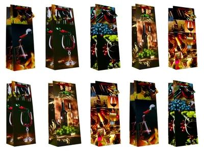 Produktbild von Flaschentüten Weintaschen 10er Set Flaschentaschen Wein Sekt Tüte Tasche Beutel 36x12,5x8,5 cm