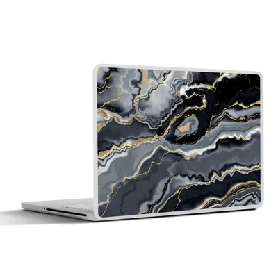 Produktbild von MuchoWow® Laptop Aufkleber Sticker Cover Glitzer - Gold - Marmor - Achat - Geode 30x21 cm - Sticker für Laptop - Selbstklebend