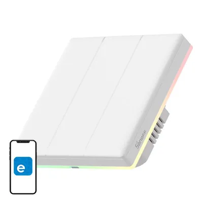 Image de Interrupteur mural Wifi Smart Touch Sonoff Tx T5 3C (3 canaux)