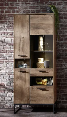 Produktbild von Vitrine HARPER WAKEFIELD BHT 79x196x38 cm braun Glasschrank