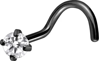 Produktbild von Nasenpiercing, Nasenstecker Titan Nasenstecker Spirale EINGEFASSTER KRISTALL
