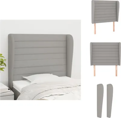 Produktbild von vidaXL Kopfteil mit Ohren Hellgrau 103x23x118/128 cm Stoff -  Kopf- & Fußenden