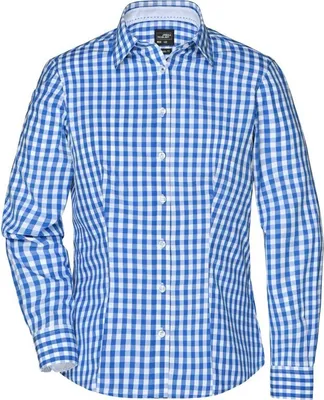 Produktbild von Ladies' Checked Blouse royal/white, Gr. S
