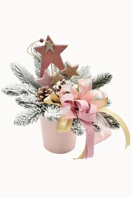 Produktbild von PINUS COMPANY | Dekorative Pflanze - 30 cm - Rosa - Elegante Winterdeko - Handgefertigt und einzigartig
