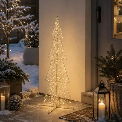 Produktbild von Luca Lighting LED Baum 80 cm 300 LED warmweiß außen Metall champagner
