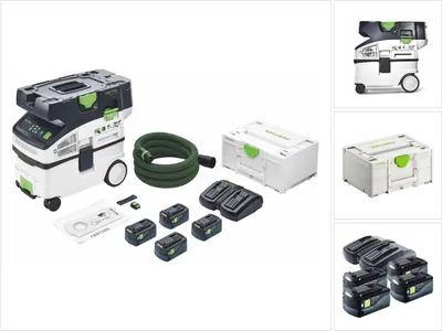 Zdjęcie produktu dla Akumulatorowy odkurzacz mobilny Festool CTLC MIDI I-Plus z zestawem zasilającym 4x5,2/TCL 6 DUO, NF:577671