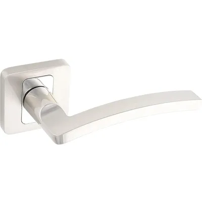Produktbild von KUCHINOX MADERA Türgriff mit eckiger Rosette, Chrom/Nickel satiniert
