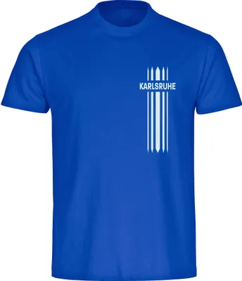 Produktbild von multifanshop Herren T-Shirt - Karlsruhe - Streifen, blau, Größe M
