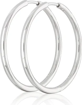 Produktbild von Paar Ø 29mm 925 Sterling Silber Klappcreolen 1,9mm starke Ohrringe rhodiniert