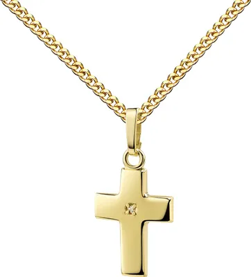 Produktbild von Kleines Taufkreuz Gold Kreuzanhänger 333 / 8k Echtgold Anhänger. Mit Kette 36 cm