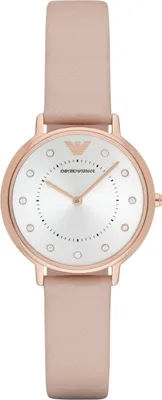 Produktbild von Emporio Armani Uhr Damenuhr Lederarmband Rosa AR2510