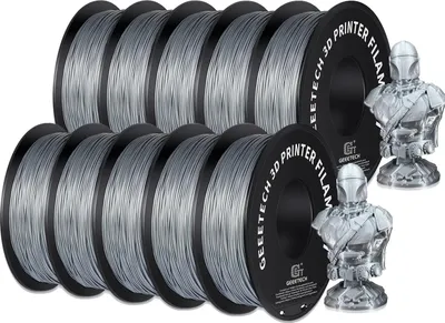 Obrázek produktu pro PLA filament, pro 3D tiskárny, odolný a ekologický, kompatibilní s FDM tiskárnami, stříbrný