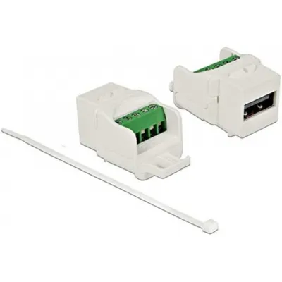 Produktbild von DELOCK Keystone Modul USB 2.0 A Buchse zu Terminalblock weiß