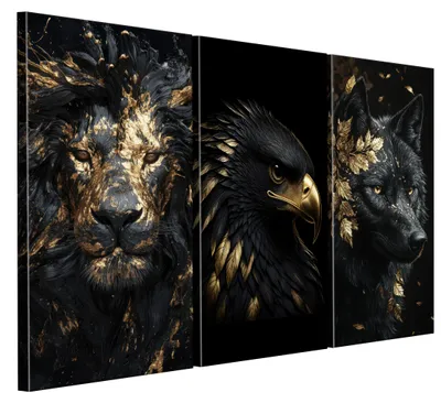 Produktbild von LUMASOUL Leinwand Bilder, Leinwandbild Tier Motiv, Wandbilder Holzrahmen und Webstuhl Wohnzimmer und Schlafzimmer, Bilder 90x60 cm Modern Tiere 11