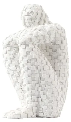 Moderne Skulptur-Dekoration, 13,1 x 8,4 x 5,3 cm, weiß