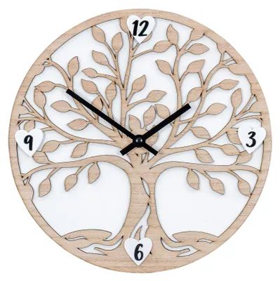 Productafbeelding van Houten wandklok, boom van het leven, 30x30 cm