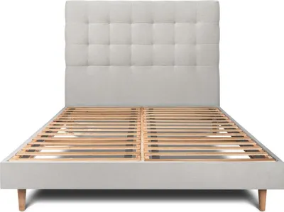 Produktbild von Bett mit gepolstertem Kopfteil – Samtstoff - 200 x 200 cm