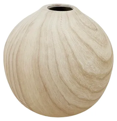 Produktbild von Keramikvase Ligna 20×20×17 cm, Holzdekor