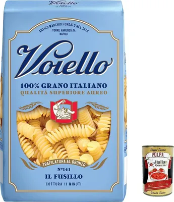 Produktbild von 10x Voiello Pasta Fusilli Nudeln 100% italienische N141 500g + Italian Gourmet Polpa 400g