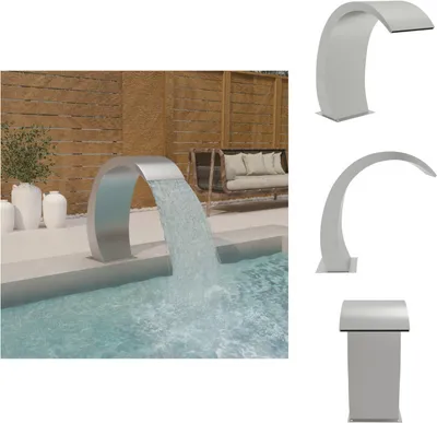 Produktbild von vidaXL Pool-Wasserfall 22x60x70 cm Edelstahl 304 - Brunnen & Wasserfälle