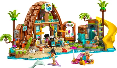 Produktbild von LEGO Friends Familienurlaub im Strandresort - Spielzeug mit 6 Mini-Puppen, Schildkröte & Delfin Tierfigur, Eisstand und Zubehör - Kreatives Geschenk zum Geburtstag für Mädchen ab 8 Jahren - 42673