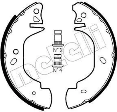 Produktbild von METELLI Bremsbackensatz Trommelbremse Hinten für FORD TRANSIT MK-5 Bus (E) 254,0mm 53-0126