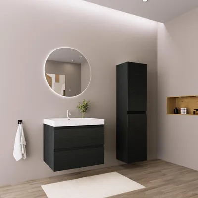 Zdjęcie produktu dla LOMAZOO zestaw mebli łazienkowych AVALON, czarny dąb, 60 cm