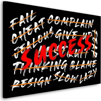 Produktbild von Wandbild Leinwandbild Motivation Success Kunstdruck XXL Wanddeko: 60x40x2cm