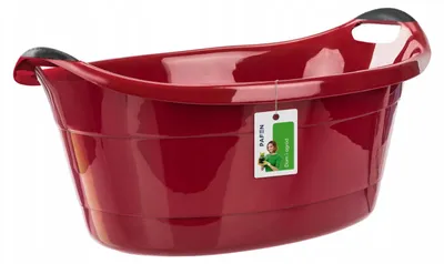Produktbild von Pafen Wäschewanne oval 40L rot mit Griffen