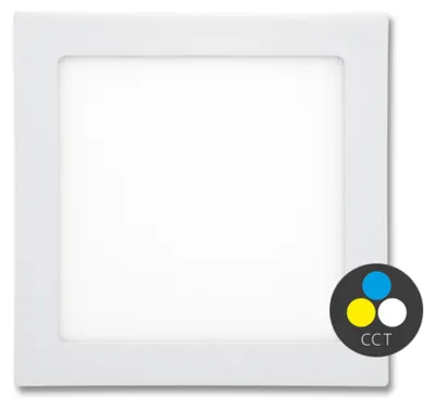 Image de Panneau LED Ecolite SMD 17 x 17 cm, 12 W, CCT, IP44, 960 lm - WSQ-CCT/12W/BI