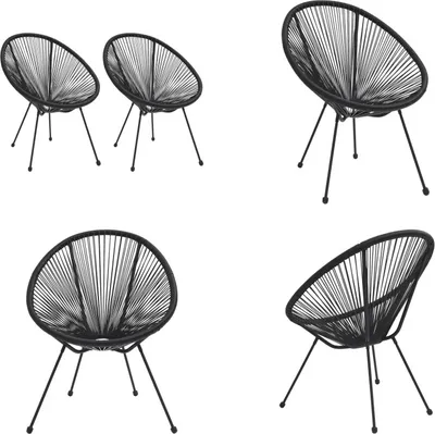 Immagine prodotto di vidaXL Sedie da giardino Moon 2 pz. Rattan nero - Sedia Moon - Sedie Moon - Sedia sdraio - Sedia relax