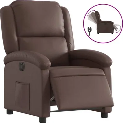 Image de Fauteuil inclinable électrique Marron Similicuir