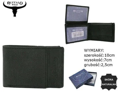 Obrázek produktu pro Buffalo Wild pánská peněženka z přírodní kůže černá RFID 10x7 cm